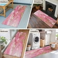 thumbnail image 5 of 2'x6' Rug Runners for Hallways Kitchen, Pink Marble Non Slip Entryway Beside Floor Carpet Runner, Modern Ink Painting Abstract Golden Washable Laundry Room Bedroom Throw Rugs Mat for Family Pet, 5 of 8