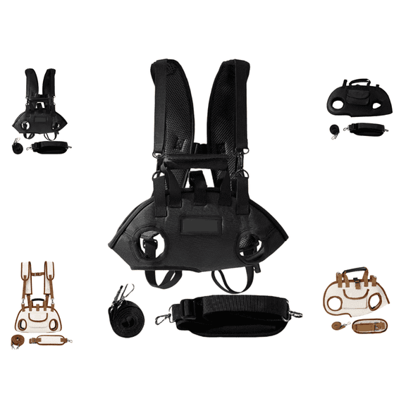 Small Dog Lift Harness & Backpack Carrier, Multifunctional Full Body Pet Support Vest, Portable Hands Free Dog Carry Bag for Outdoor Travel (Black A M)