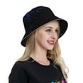 thumbnail image 6 of Salouo Black Blue Glitter Sparkles Print Unisex Bucket Hat, Outdoor Summer Beach Fishing Sun Hat Fun Outdoor Vacation Hat for Men Women Teens,Reversible Double-Side-Wear, 6 of 6