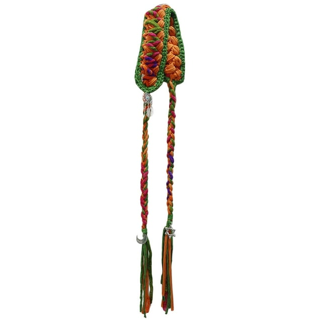 Diadema bohemia de punto para mujer, ideal para fiestas de disfraces y adolescentes. verde