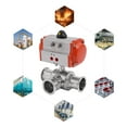thumbnail image 3 of 2Inch 3-Way T-Type Sanitary Pneumatic Ball Valve Tri-Clamp Quick Ferrule, 3 of 23