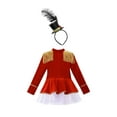 thumbnail image 4 of JanJean Girls Circus Drummer Band Costume Halloween Bodysuit Mesh Tutu Dance Dress Leotard for Red 4, 4 of 7
