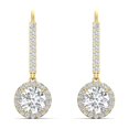 thumbnail image 3 of 1 Carat Cute Dangle Halo Round Earrings - Fascinating Diamonds, 3 of 4