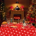 thumbnail image 5 of 4 Pack Christmas Tablecloth Christmas Snowflake Tablecloth White Snowflake Plastic Table Cover Winter Wonderland Table Clothes Christmas Table Decorations Merry Christmas Party Supplies 86 x 51 Inch, 5 of 7