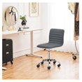 Velvet Armless Office Chair, Ergonomic Low Back Desk Chair with