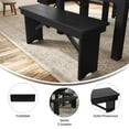 thumbnail image 5 of Merrick Lane Tinsley 40" x 12" Black Wash Solid Pine Folding Farmhouse Style Bench, Rustic Pinewood Folding Dining Bench with Locking Legs, 5 of 10
