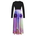 thumbnail image 2 of Dress for Women Casual,3/4 Sleeve Dress,Womens Fashion Printed Long Sleeve Round-Neck Pullover Patchwork Dress, 2 of 5