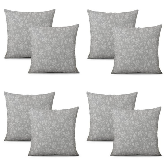 Set Of 4 Grey Pillow Covers 20x20 Inch Linen Decorative Square Throw Pillow Covers for Living Room Sofa Couch Decoration