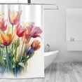 thumbnail image 4 of Watercolor Flower Colorful Shower Curta inch 72x72 inch For Bathroom, Waterproof Fabric Quick Dry Soft Decoration Set, 4 of 5