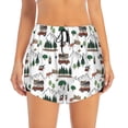 thumbnail image 2 of Pofeuu Camping Caravan 2 Print Women's Athletic Shorts Running Workout Shorts Tummy Control Quick Dry Gym Shorts with Pockets Double layer sports shorts-, 2 of 7