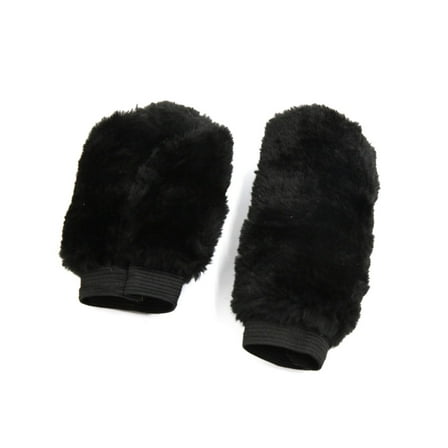 2 In 1 Black Soft Plush Cover Car Gear Shift Knob Handbrake Protective Sleeves