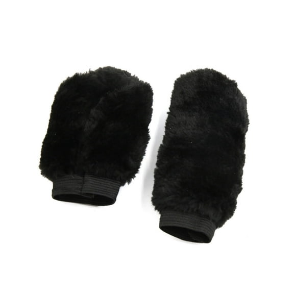 2 In 1 Black Soft Plush Cover Car Gear Shift Knob Handbrake Protective Sleeves