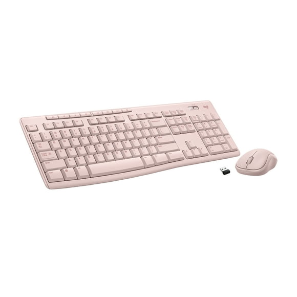 Logitech Combo Clavier et Souris Sans Fil pour Windows, Sans Fil 2,4 GHz, Souris Compacte, 8 Multidispositfs et Raccourcis Touches, Piles 2 Ans, PC et ordinateur portable (Rose)