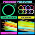 thumbnail image 5 of 200 Ultra Bright Glow Sticks, 8 Inch Glow Sticks Bulk Party Pack, Light Up Sticks for Glow Bracelets, Necklaces, Concerts, Christmas, Party Supplies with  Connectors, 5 of 8