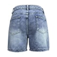 thumbnail image 6 of Jean Skirts for Women Denim High Waisted Summer Casual Asymmetrical Wrap Denim Shorts by Yigetop Sky Blue L, 6 of 6
