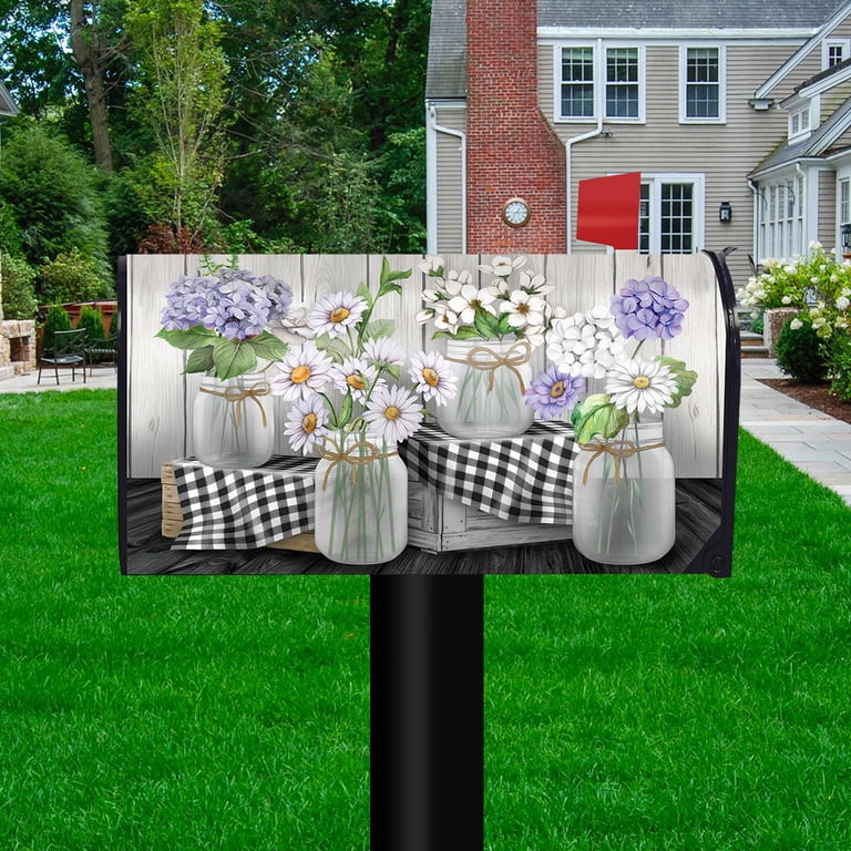 Briarwood Lane Spring Magnetic Mailbox Cover – Floral Farm Fresh Design, Fits Standard 6.5” X 19” Steel Mailboxes