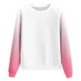 thumbnail image 6 of Women's Hoodless Sweatshirt Women Raglan Crewneck Tops Gradient Solid Print Sweatshirts Long Sleeve Color Block Pullover Cute Clothing, 6 of 6
