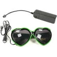 thumbnail image 2 of LINLIN Fluorescent Glasses, Halloween Christmas Fluorescent Love Glasses El Wire Light Up LED Glowing Festival Party Sunglasses Gifts, 2 of 3