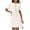 White, variant on Women's Knit Bodycon Sweater Dress Button Short Sleeve Crew Neck Elegant Formal Mini Dress