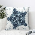 thumbnail image 6 of YFYANG Square Decorative Throw Pillow Case (Without Pillow Insert), Blue Watercolor Snowflake Bedroom Sofa Car Cushion Cover, 24"x24", 6 of 9