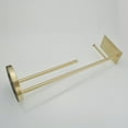 thumbnail image 2 of Round Freestanding Toilet Paper Holder with Top Storage Shelf in Brushed Gold, 2 of 14