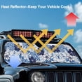 thumbnail image 4 of Yuyamidu Blue Hibiscus Windshield Sunshade Palm Leaves Front Window Sun Shade Foldable Sun Visor for Jeep Wrangler TJ JK JKU Sport Sahara Rubicon 2 Door & 4 Door, 4 of 7