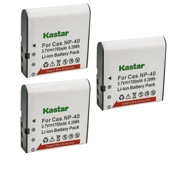 Kastar 3-Pack Battery CNP40 Replacement for Casio Exilim EX-FC160S, Exilim Pro EX-P505, Exilim Pro EX-P600, Exilim Pro EX-P700, Exilim Zoom EX-Z100, Exilim Zoom EX-Z1000, Exilim Zoom EX-Z1050 Camera