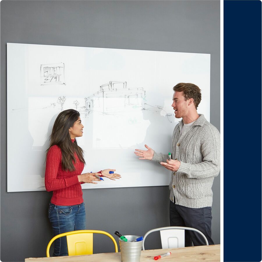 Quartet InvisaMount Magnetic Glass Dry-Erase Board 48 x 36 White Surface