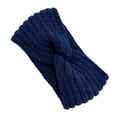 thumbnail image 2 of Womens Winter Headband Windproof Knitted Protector Decoration. Multicolor Elastic Crocheted Ear Warmers Simple Style Decoration Hair Styling Accessories for Women Navy, 2 of 6