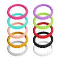 thumbnail image 4 of 10 piezas multicolor unisex deportes  de silicona goma flexible boda Hugo  Anillo de silicona, 4 of 10