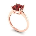 thumbnail image 2 of Solitaire Engagement Ring for Women - 2.5ct Natural Garnet in 14K Rose Gold Promise Ring, 2 of 6
