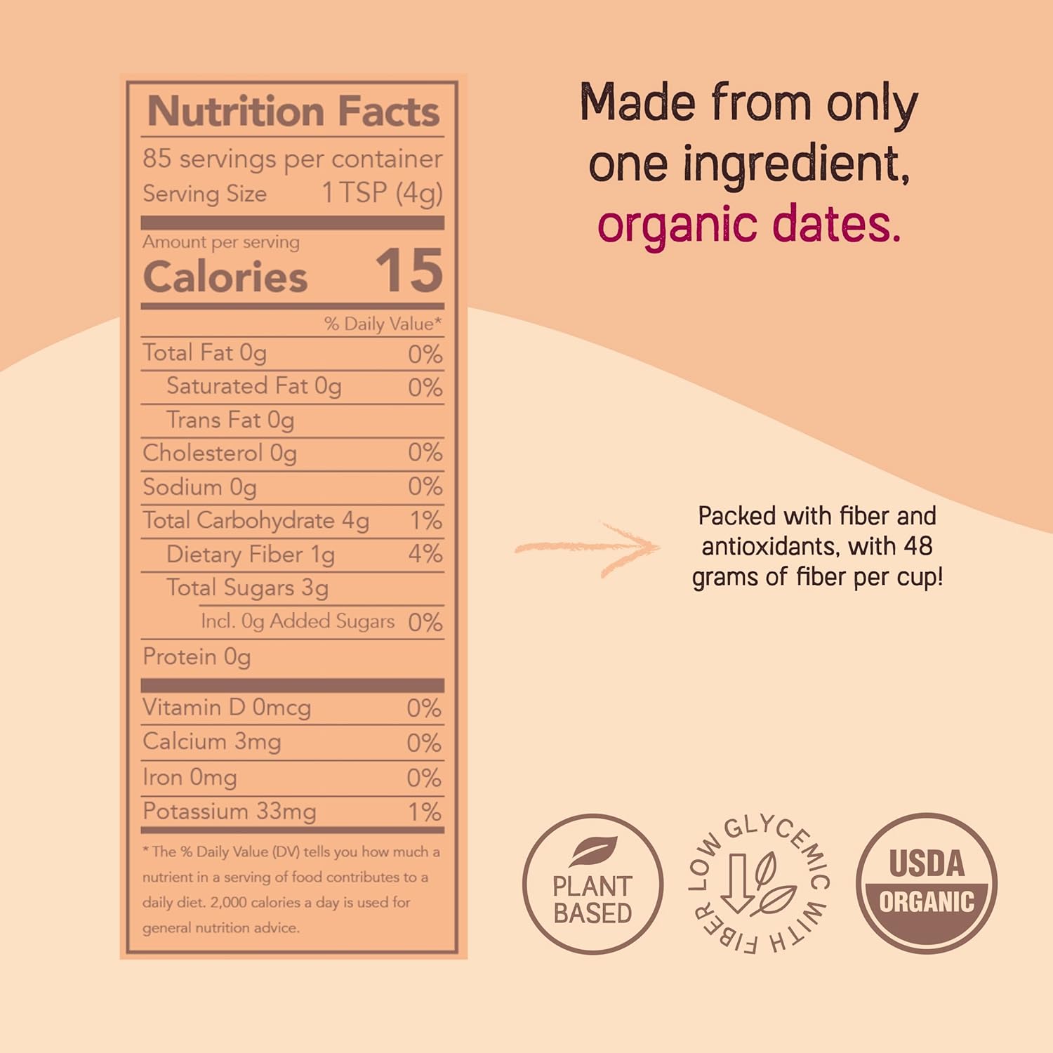 (Pack of 6), Just Date Organic Date Sugar, 12 oz