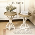 thumbnail image 5 of COZAYH Round Rustic Wooden Accent Tray Top Nightstand Side Table, White Legs, Set of 2, 5 of 12