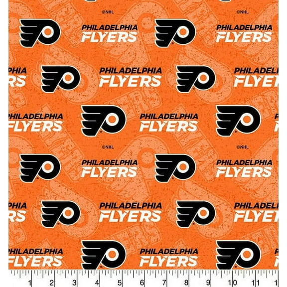 Philadelphia Flyers 100% Cotton Fabric with Tone on Tone Pattern-Sold by the Yard