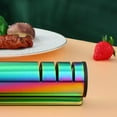 thumbnail image 3 of ABPETE 4-in-1 Kitchen Knife Accessories, 3-Stage Knife Sharpener Helps Repair, Restore, Polish Blades, Professional Knife Sharpening Tool for Kitchen Knives, Easy Manual Sharpener - Rainbow, 3 of 10