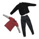 thumbnail image 3 of Figura masculina a escala 1/6, ropa, chaqueta y pantalones, ropa para muñecas, uniforme de moda. negro, 3 of 9