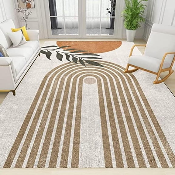 Sun Mid Century Area Rug for Bedroom, Boho Minimalist Art Rugs, Machine Washable Soft Rug Indoor Floor Carpet for Living Room Under Dining Table Home Office Decor 3 x 4ft