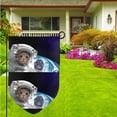 thumbnail image 3 of Wukai Cat Astronaut Print Garden Flag 12.5x18 Inch Double Sided Sun-resistant Rain-resistant, Wrinkle-resistant Colorfast(Only Flag), 3 of 7