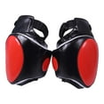 thumbnail image 3 of Almohadillas de EVA para muslos de Muay Thai, protectores de piernas para Kickboxing, equipo de protección Sanda Negro Rojo, 3 of 8