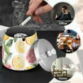 thumbnail image 4 of Yayeee Ashtray with Lid for Cigarette Smokeless Stainless Steel Home Ash Holder, Grapefruit Slices, 4 of 7