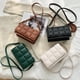 thumbnail image 2 of Bolsos de mujer Bolso de malla cuadrada Bolso de hombro a cuadros para mujer Bolso cruzado con sangría, 2 of 5