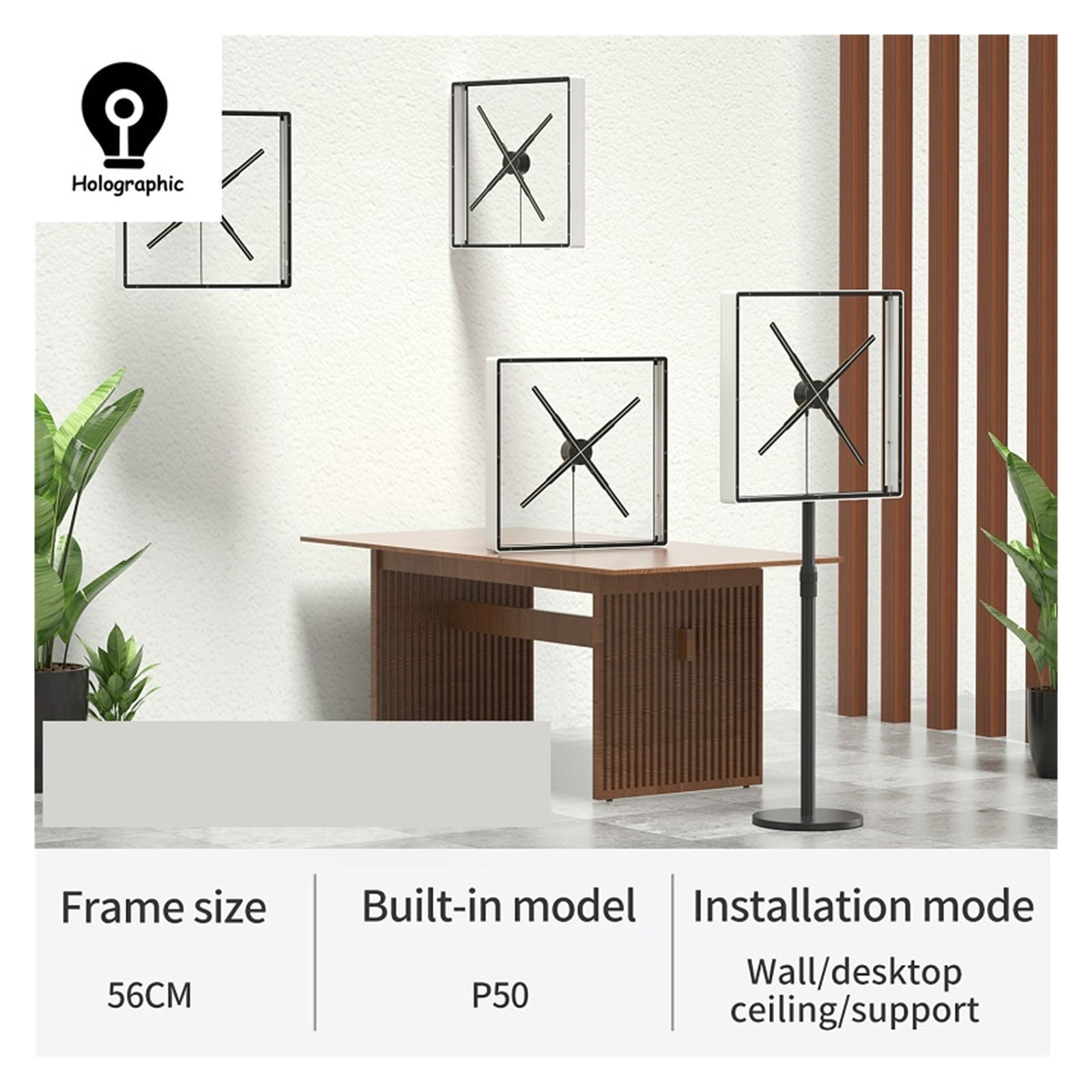 50cm 3D Fan Hologram Projector Wifi Led Sign Holographic Lamp Player Remote Advertising Display