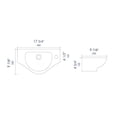 thumbnail image 4 of Pemberly Row White 18" Small Wall Mounted Ceramic Sink with Faucet Hole, 4 of 5