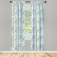 thumbnail image 3 of Ambesonne Nautical Curtains, Marine Themed Starfish, Pair of 28"x95", Blue and Yellow, 3 of 5