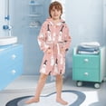thumbnail image 5 of FORMRS Niños Bathrobe Unisex Hooded Robe Soft Plush Pajamas Sleepwear, Size 2-3T, Pink Cartoon Halloween, 5 of 7