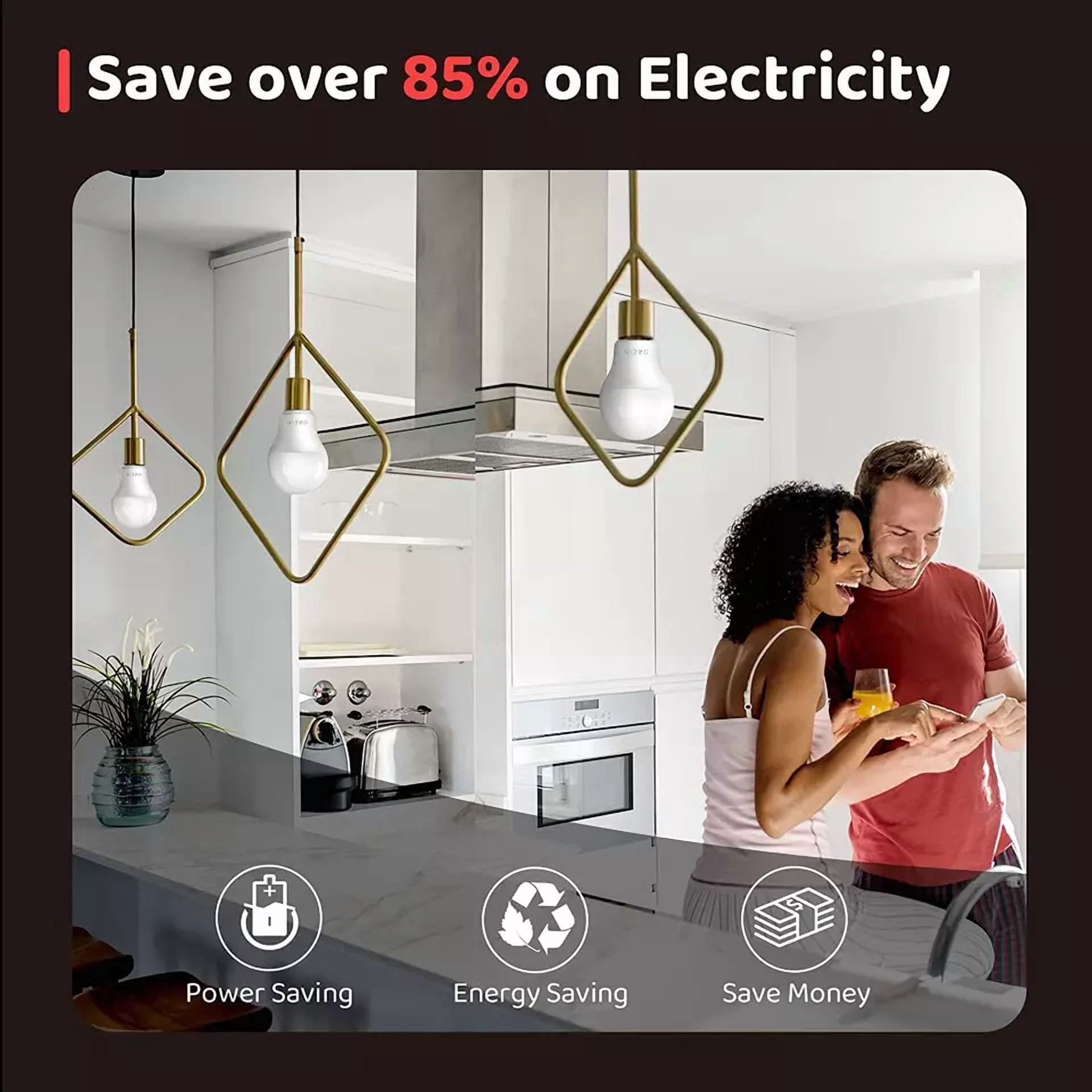 Led Light Bulb 60W Equivalent A15 4000K 9W Efficient 900Lm Led Home Lamp 4 Pack