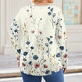 thumbnail image 4 of TQWQT Plus Size Blouses for Women Fashion 4x Plus Tops V Neck Henley Long Sleeve Tunic Womens Tops Plus Size Dressy Casual Floral Graphic Tees Women Loose Fit Clothes Beige L, 4 of 5