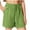 Green, variant on Delliss Girl's Summer Solid Color Linen Casual Shorts with Pocket Classic Fit Drawstring Elastic Waist Shorts