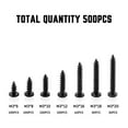thumbnail image 4 of Rzvnmko 500 PCS M3 Black Self Drilling Screws, Round Head Self-tapping Screws for Soft Wood Metal, with Plastic Box, 4 of 11