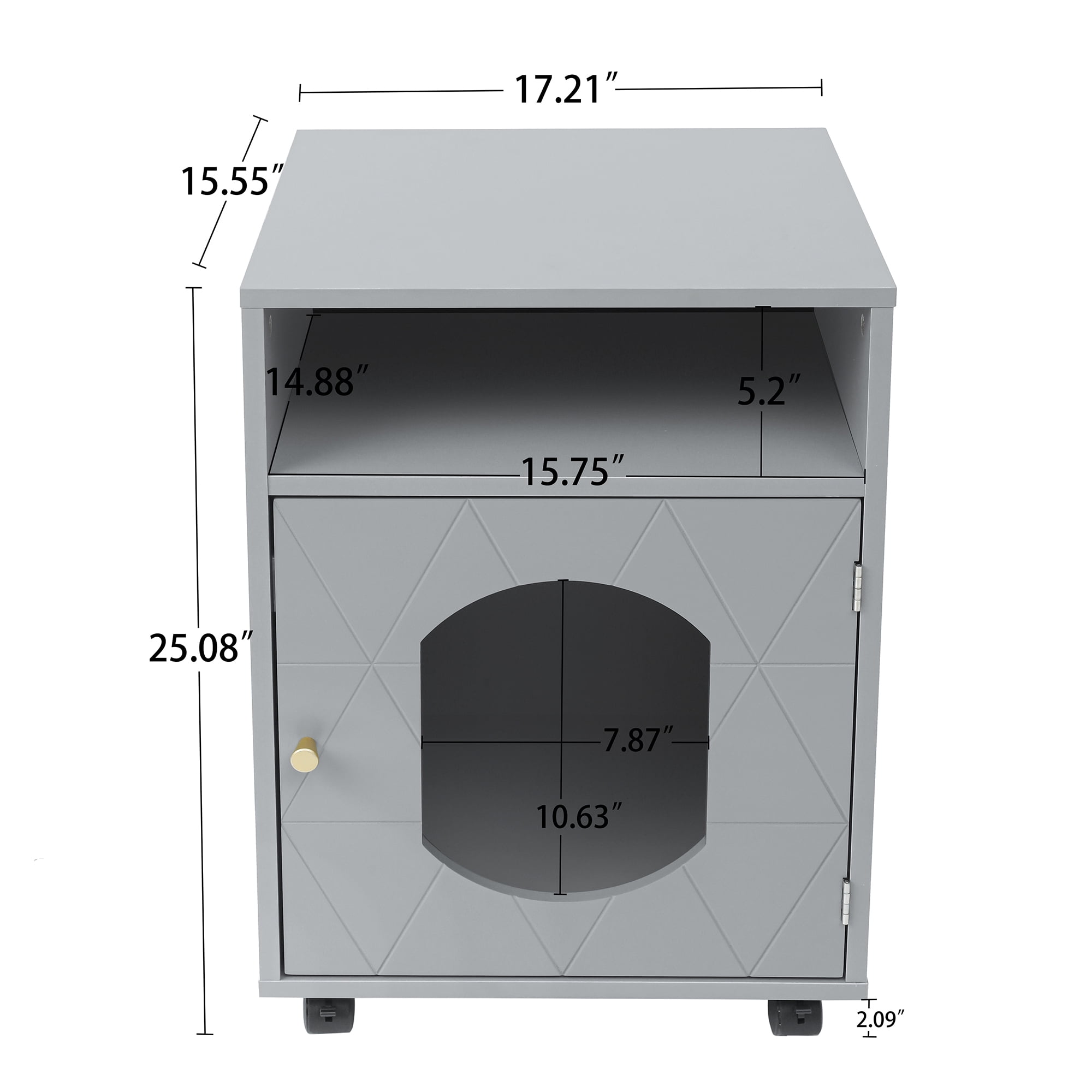 Pefilos 25" Hidden Large Cat Litter Boxes Furniture with Pulley, Cat House Suitable for Bedroom, Living Room, Study, Gray Pefilos 25" Hidden Large Cat Litter Boxes Furniture with Pulley, Cat House Suitable for Bedroom, Living Room, Study, Gray